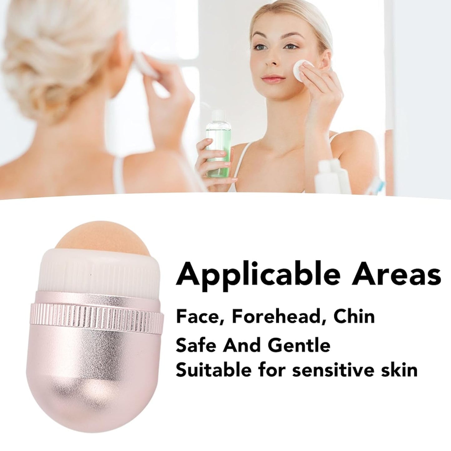 Volcanic Facial Oil Absorbing Roller for Oily Skin - Egg-Shaped Design with Replacement Ball